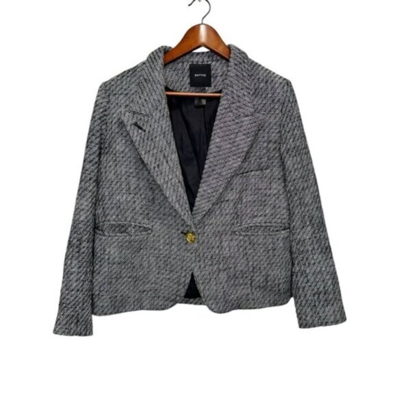 SMYTHE Shrunken 90's Blazer Size Large Luxury Designer Classic - Picture 2 of 14